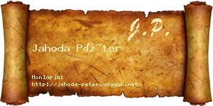 Jahoda Péter névjegykártya